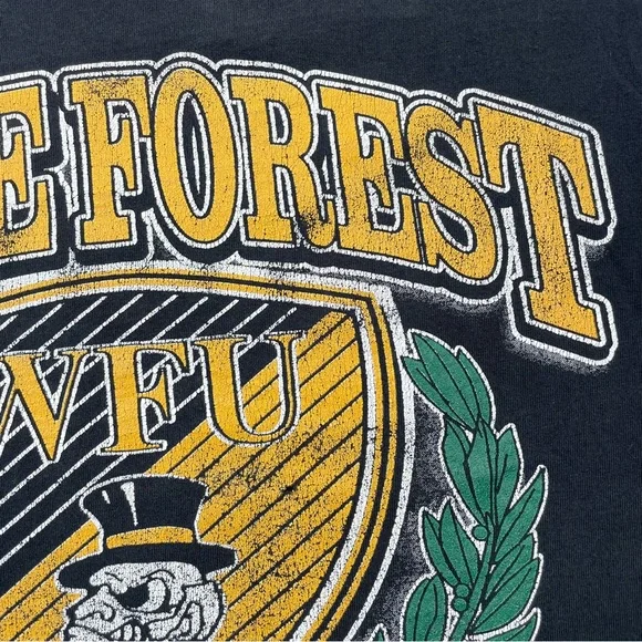 VTG 90s Wake Forest Demon Deacons RARE Single Stitch Men’s Black t-shirt size L